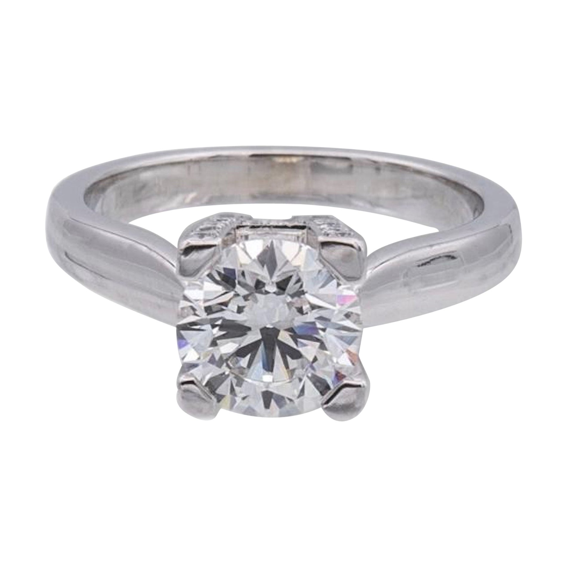 Harry Winston Logo Micropave Platinum Round Diamond 1.09ct FVS1 ...
