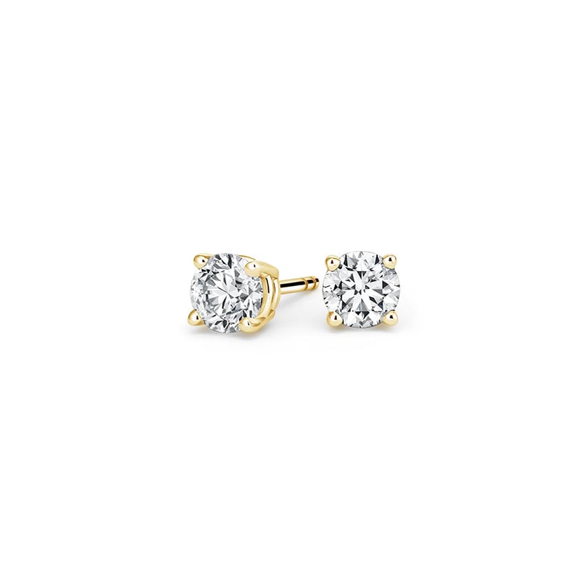 Round Brilliant Lab Diamond Stud Earrings